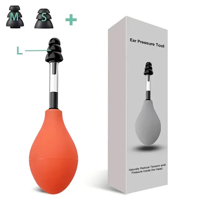 EarEase Ear Pressure Relief Suction Device Portable With Three Sizes of Earplugs for Gentle Headache Relief