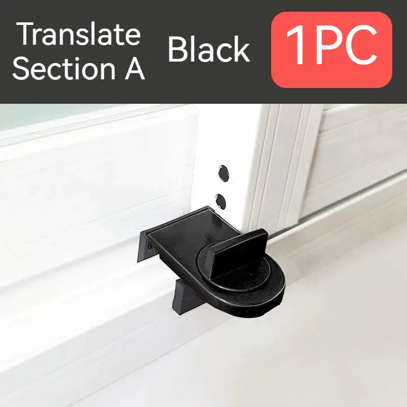 Sliding sash stopper lock, black, Simples Market, for cabinet or window sliding doors