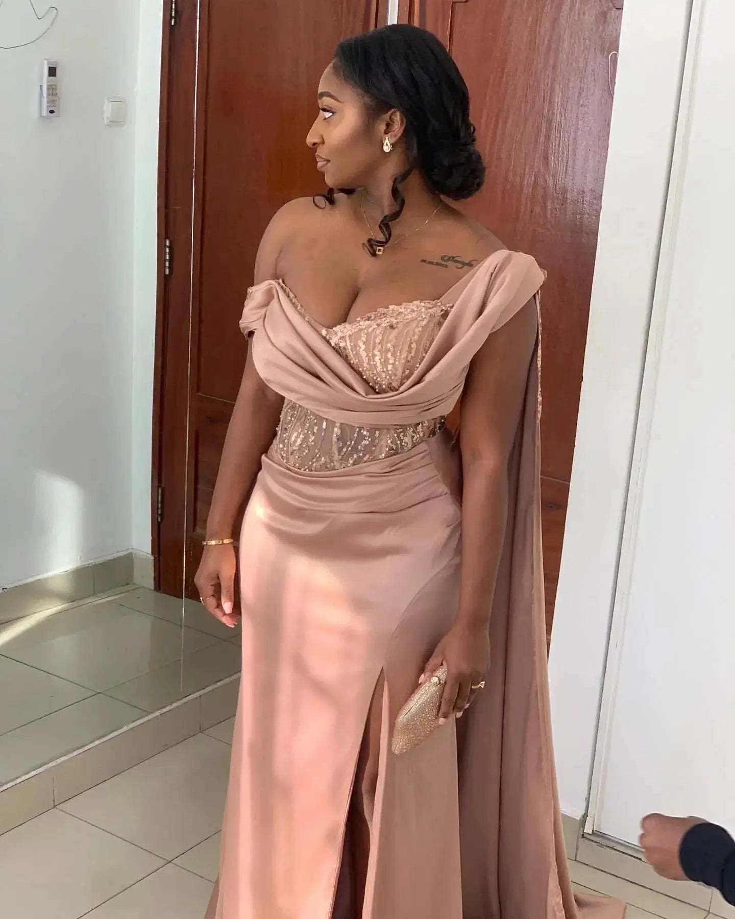 Elegant Mermaid Satin One Shoulder Prom Party Bridesmaid Dress 2025