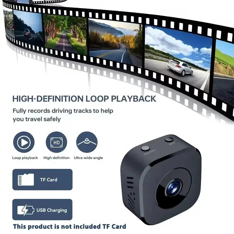 Simples Market black 4K Full HD mini security camera with WiFi, motion detection and infrared night vision.