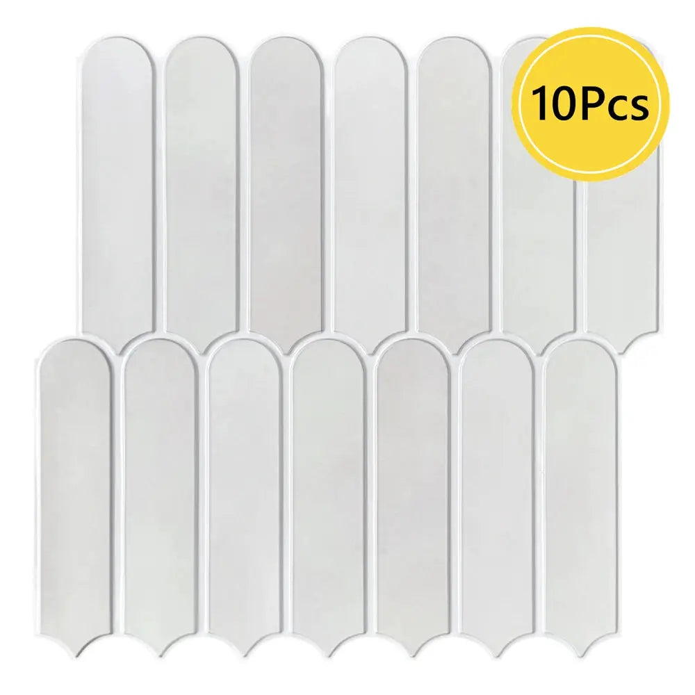 3D fish-scale tile stickers, 10pcs, self-adhesive green backsplash tiles for kitchen and bathroom, 30x30cm