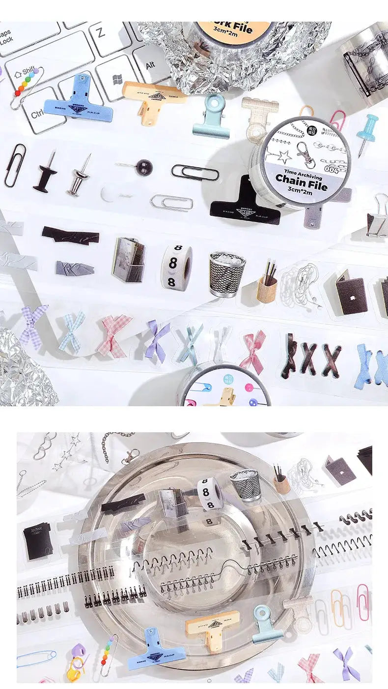 Simples Market decorative adhesive tape set for memory journaling and scrapbooking; assorted pastel masking tapes