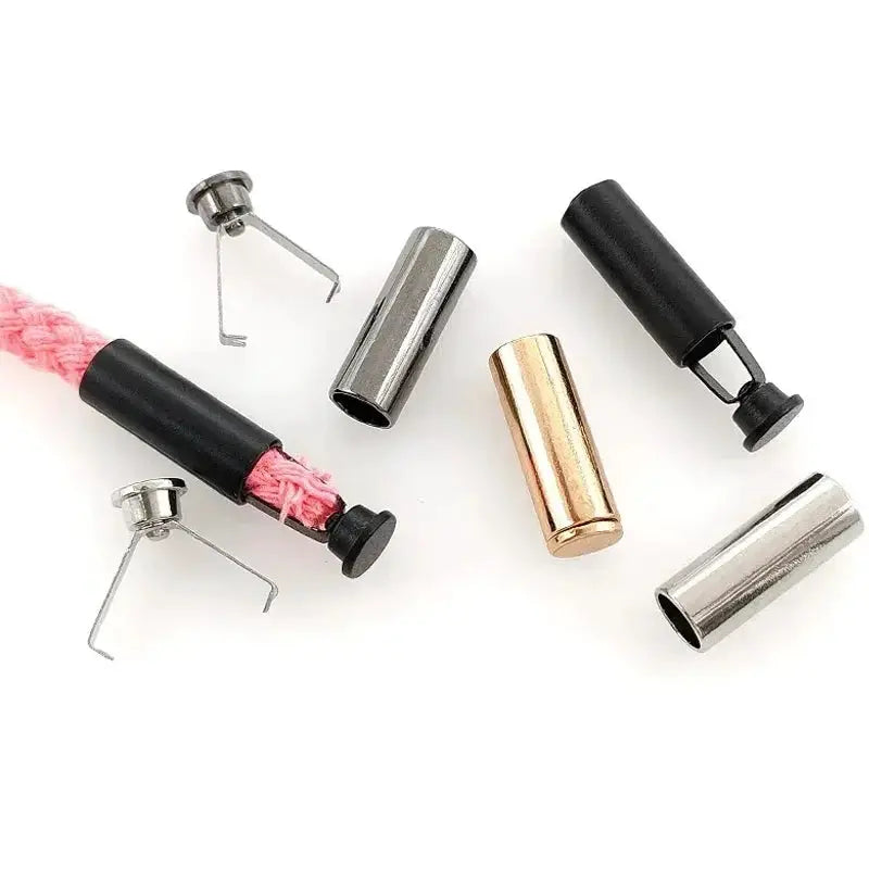 20 Sets Metal Rope End Stoppers Cord Locks For Bags Shoes Garments Lanyards Zinc Alloy