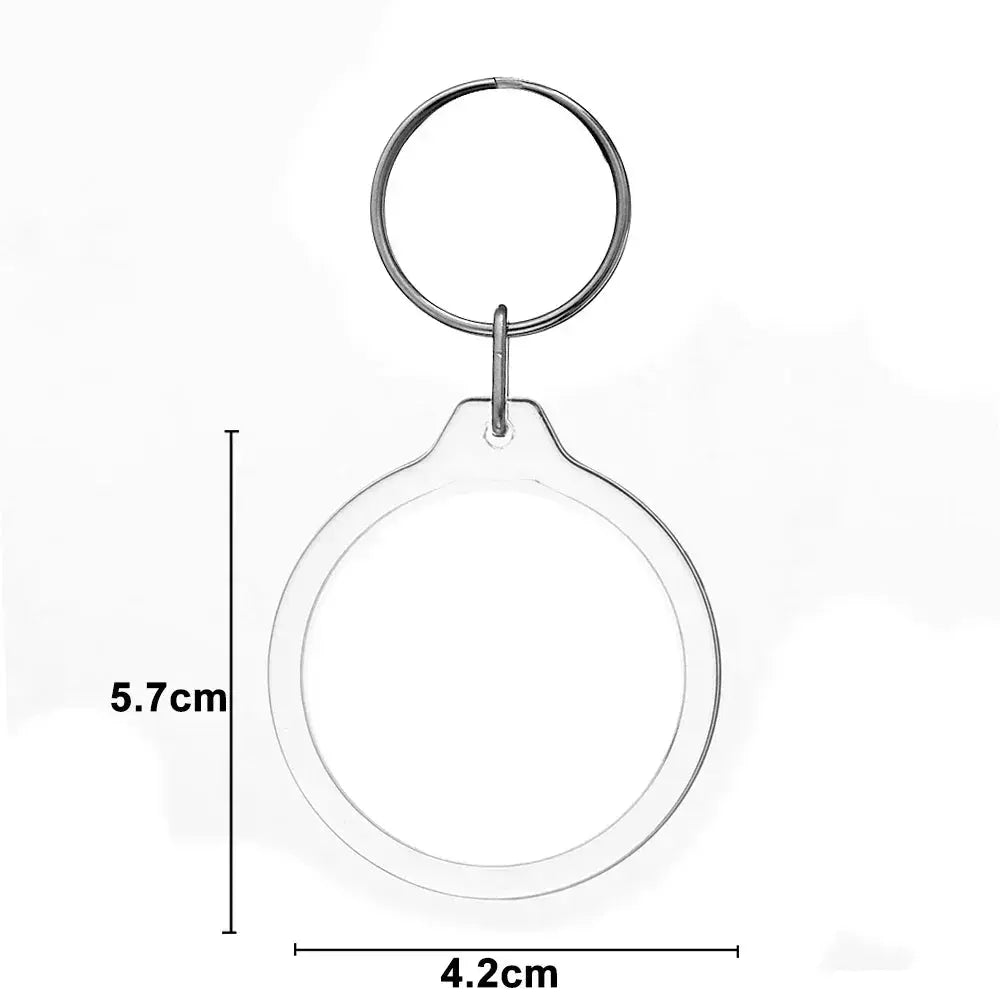 Transparent Rectangle Acrylic Photo Frame Keychain with Blank Insert for Photos DIY Split Ring Key Ring 2035