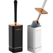 Aokala Toilet Brush And Holder Silicone Set With Long Handle For Deep Cleaning In Modern Bathroom Design