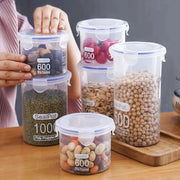 ClearSeal Plastic Sealed Storage Jar With Scale Airtight Large Capacity Container For Grains And Spices