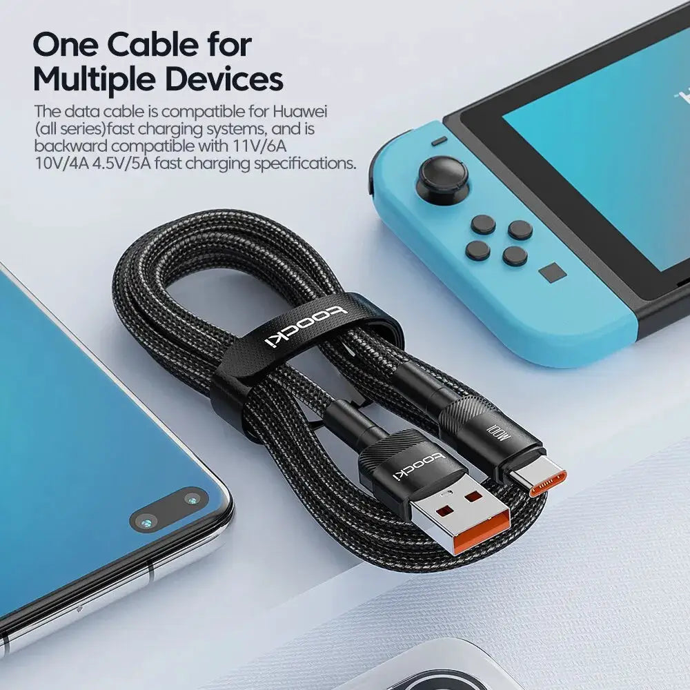 Toocki USB Type C Cable Fast Charging for iPhone 15 14 13 12 11 Huawei P40 P30 Realme Oppo OnePlus Power Bank