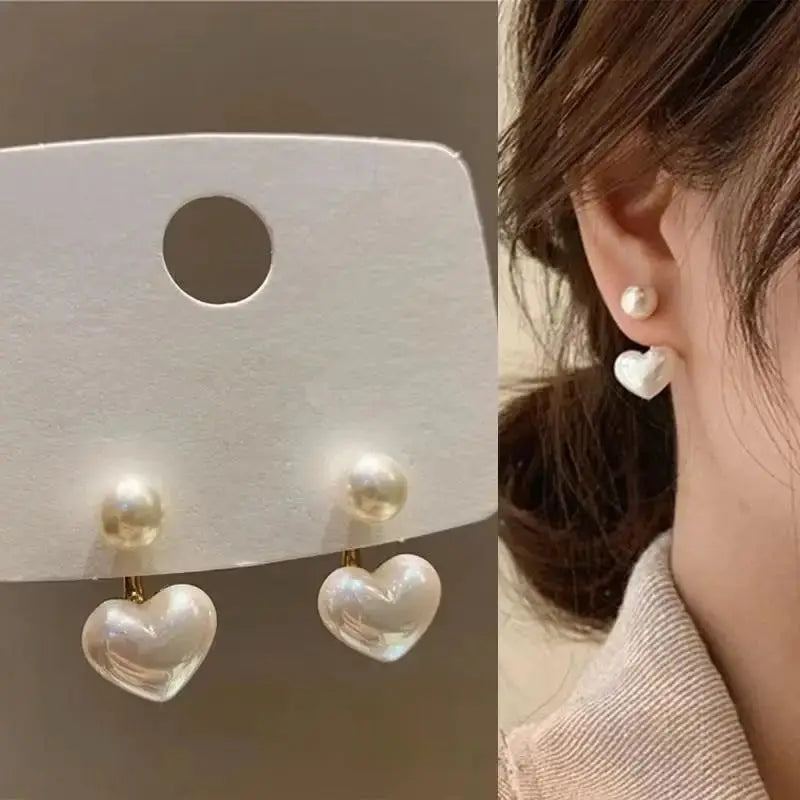 925 Silver Needle Heart Earrings For Women Korean Fashion Crystal Jewelry 2026 Trending Luxury Hoop Earrings