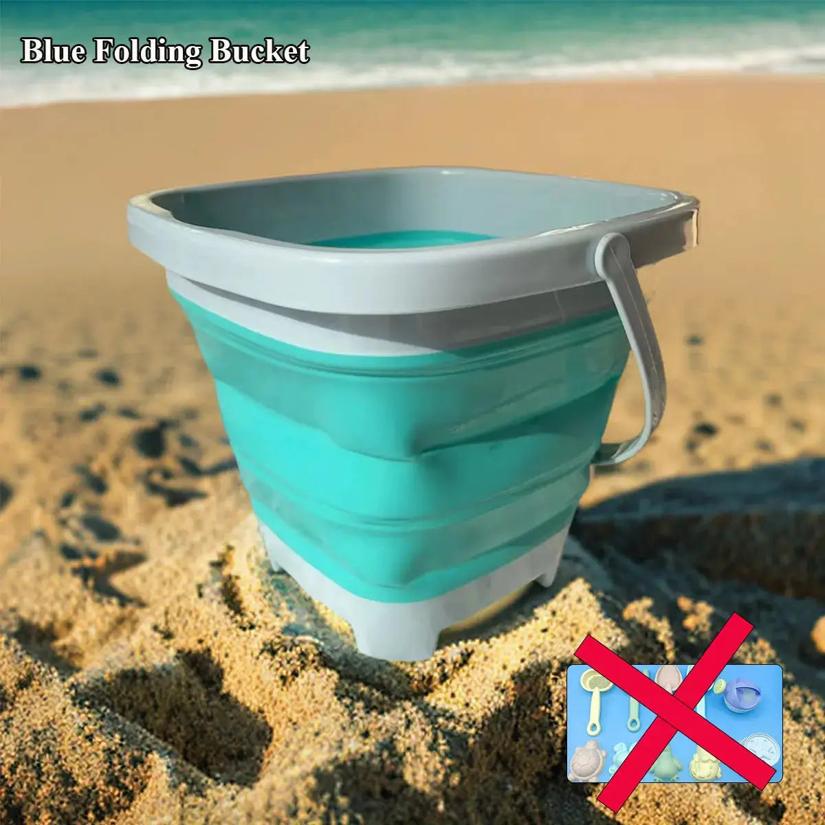 11 or 5 Piece Beach Sand Play Water Set With Folding Buckets for Kids Outdoor Sandbox Summer Toys