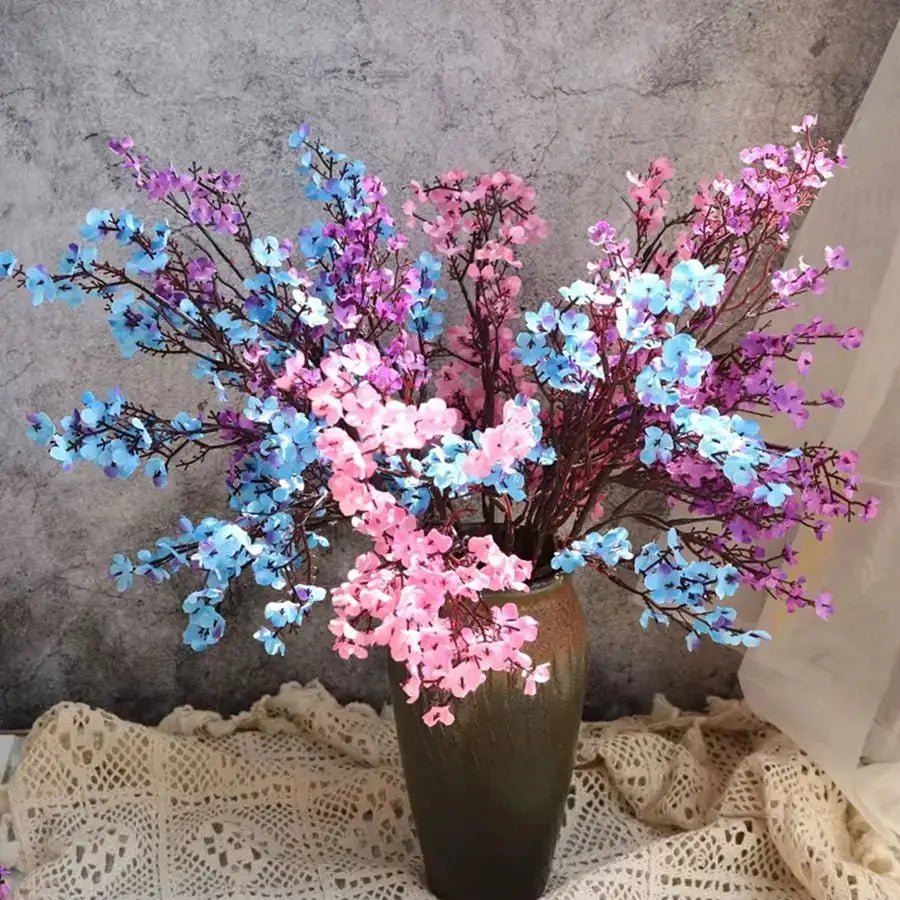 Artificial Cherry Blossom Gypsophila Flowers Quarter Pack for DIY Wedding Bouquet Vases Home Decor Faux Branches - Simples Market