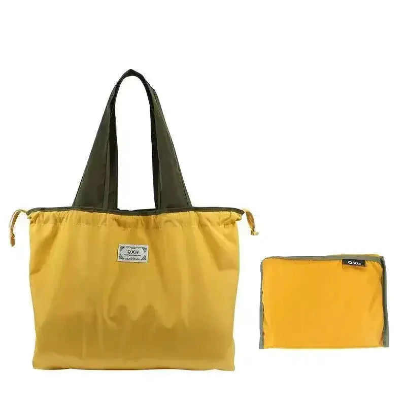 EverEco Foldable Eco Friendly Shoulder Bag Womens Reusable Grocery Tote Large Capacity Drawstring Closure