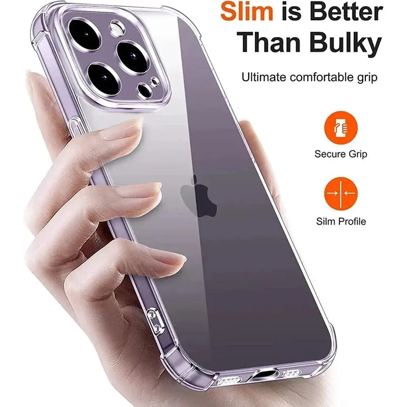 ShieldNova Shockproof Silicone Clear Phone Case With Lens Protection And Reinforced Corners For iPhone 6 Through 16 Pro Max