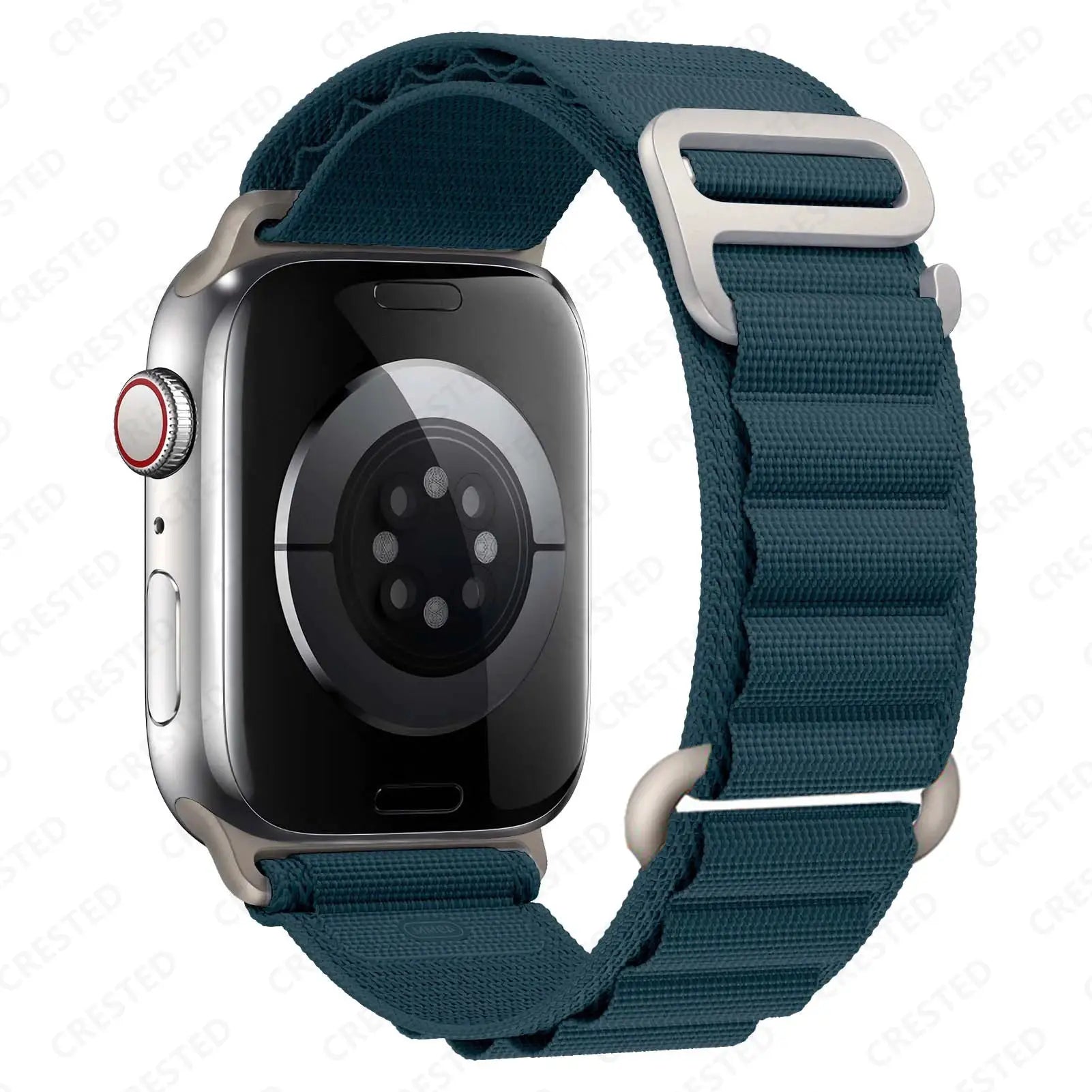 Simples Market nylon Alpine Apple Watch strap in teal for 40–49mm models