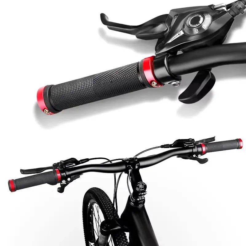Bicycle Handlebar Grips Rubber Bilateral Lock Non Slip For BMX MTB Mountain Bikes Cycling Accessories