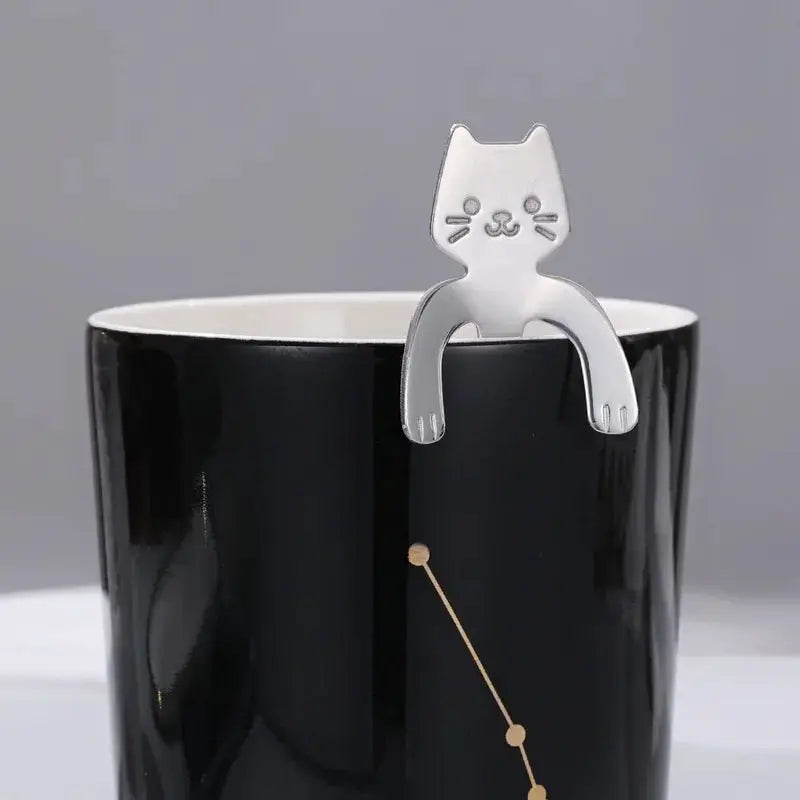 Cat Shaped Stainless Steel Coffee Spoon Purrfect Kitchen Adorable Stirring and Scooping Desserts