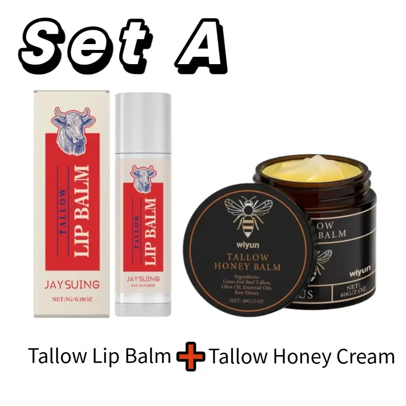 PureGlow Naturals Beef Tallow Honey Cream Glow Deep Hydration Elasticity Boost Brightening Firming For Face And Body