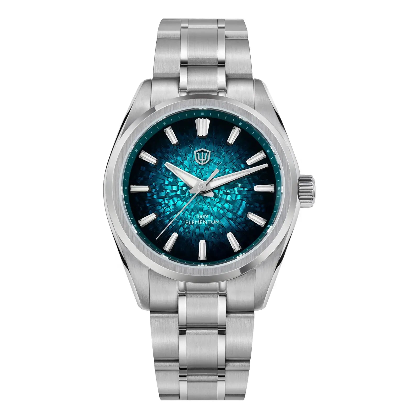 Watchdives WD0003C quartz wristwatch with blue ice-crack dial and stainless steel bracelet