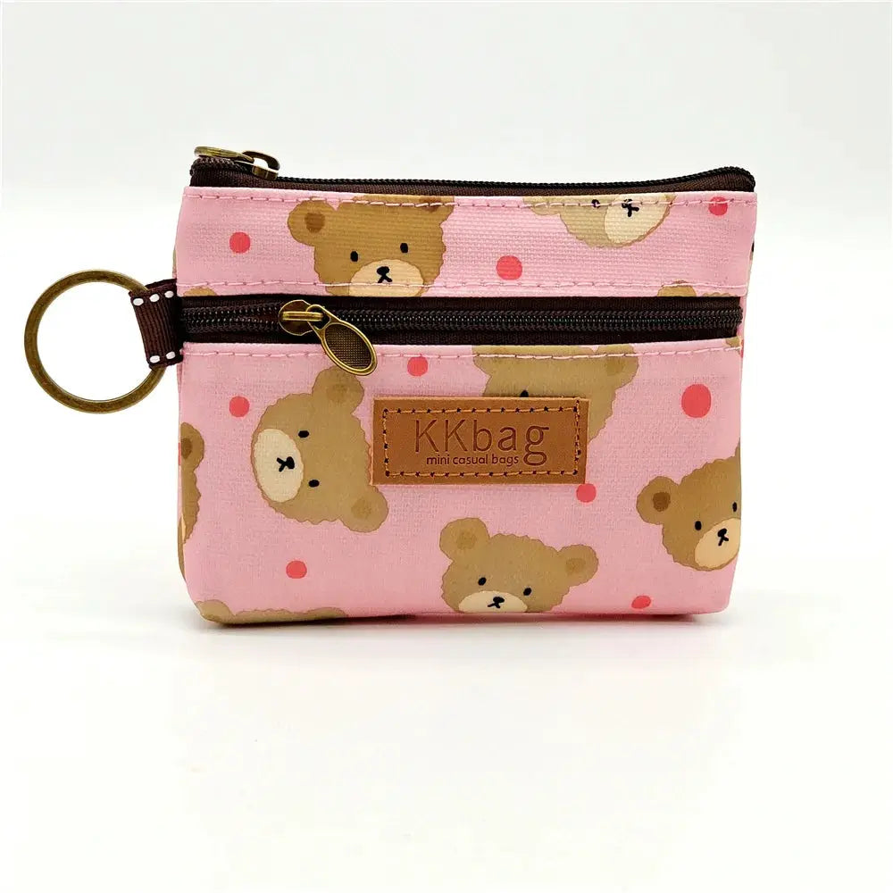 Cute Animals Wallet Zipper Purse Cartoon Patchwork Compact Lightweight Waterproof Wear Resistant Durable