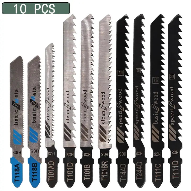 T Shaft Jigsaw Blades Set HCS Assorted For Wood Plastic Metal Cutting 10 20 35 48 Pieces T119B T111C T218A T118A T118B