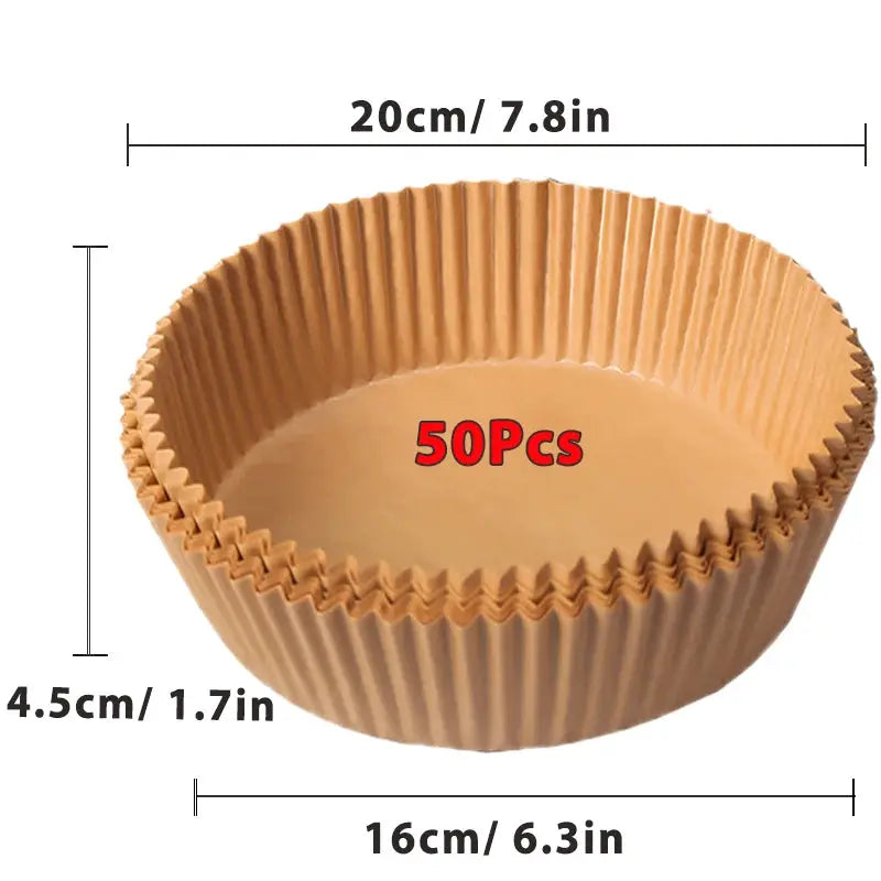 50 100 Pcs Air Fryer Disposable Paper Nonstick Round Baking Papers Air Fryer Paper Liners Kitchen Accessories