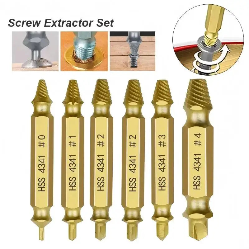 High Speed Steel HSS Drill Bit Screw Extractor Set For Stripped And Broken Screws Quick Removal Kit For DIY Enthusiasts