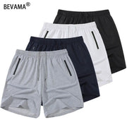 Men's workout shorts by BEVAMA, Simples Market, 5-color set with zip pockets and quick-dry fabric