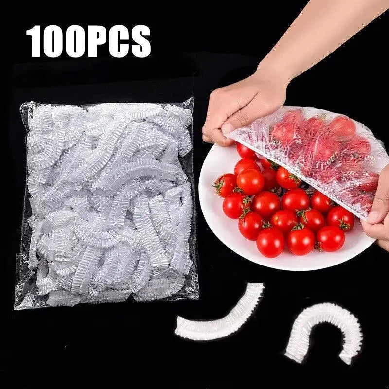 Disposable Food Covers Elastic Edges Food Grade Plastic Fits Dishes Bowls And Containers Keeps Fruit Vegetables Fresh