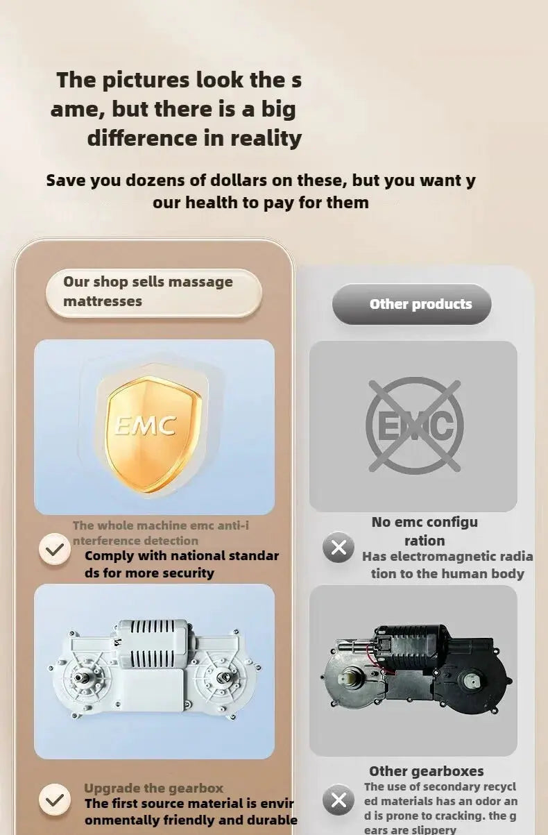 Simples Market electric full-body massage mattress with heating hand control and shoulder/neck/waist airbags
