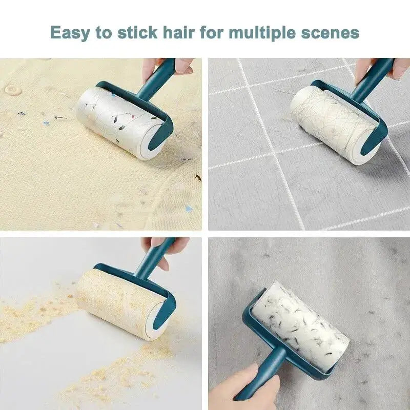 Simples Market tearable roll paper sticky roller brush with teal handle, pet hair remover for clothes and surfaces