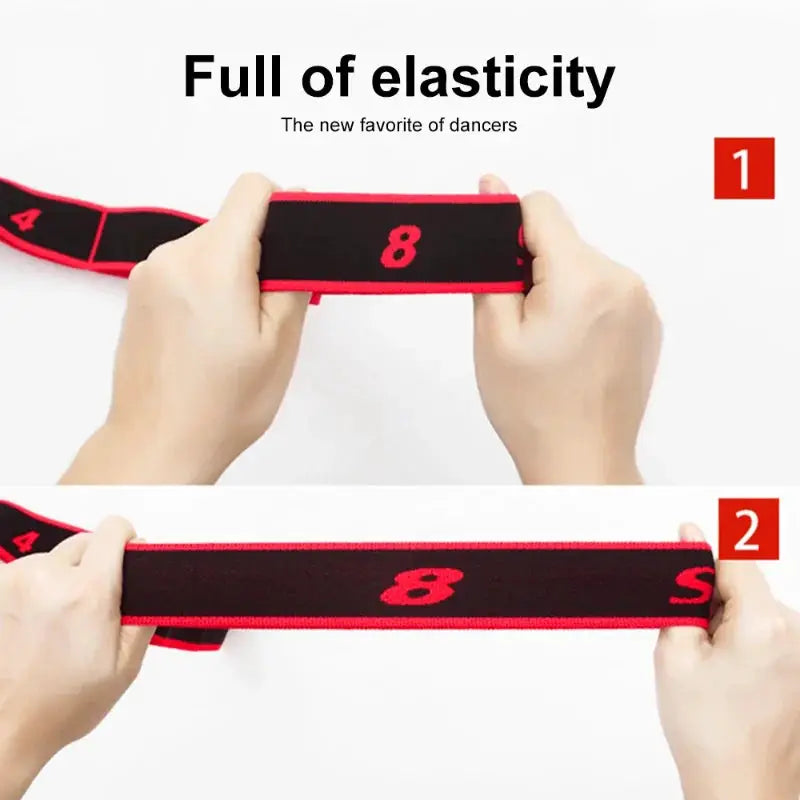 8 Section Dance Resistance Band For Yoga Pilates Fitness With Adjustable Elasticity And Tension Belt