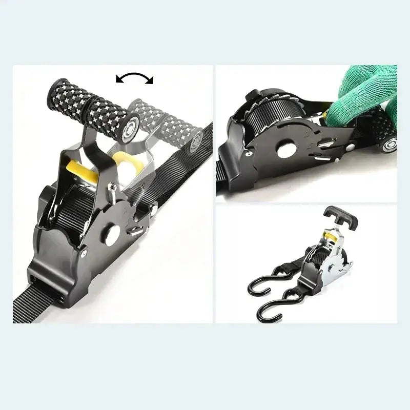 Auto Straps For Cargo Tape Retractable Belts And Ratchet Tensioners For Cars Motorcycles And Luggage