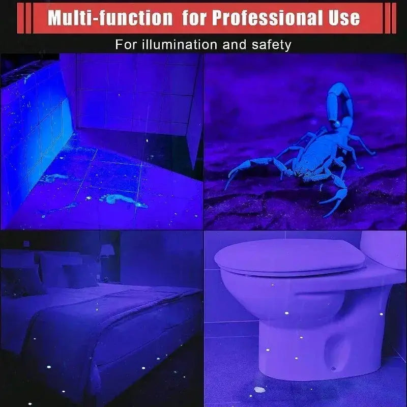 Simples Market 395nm UV pen flashlight with clip; portable blacklight detector (AAA-powered)
