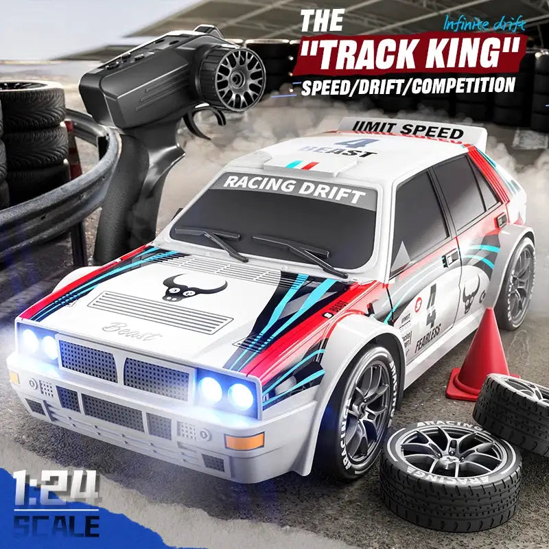 2025 4WD RC Car 1 24 Scale Drift Vehicle With Two Speed Settings LED Lights Rechargeable SG204