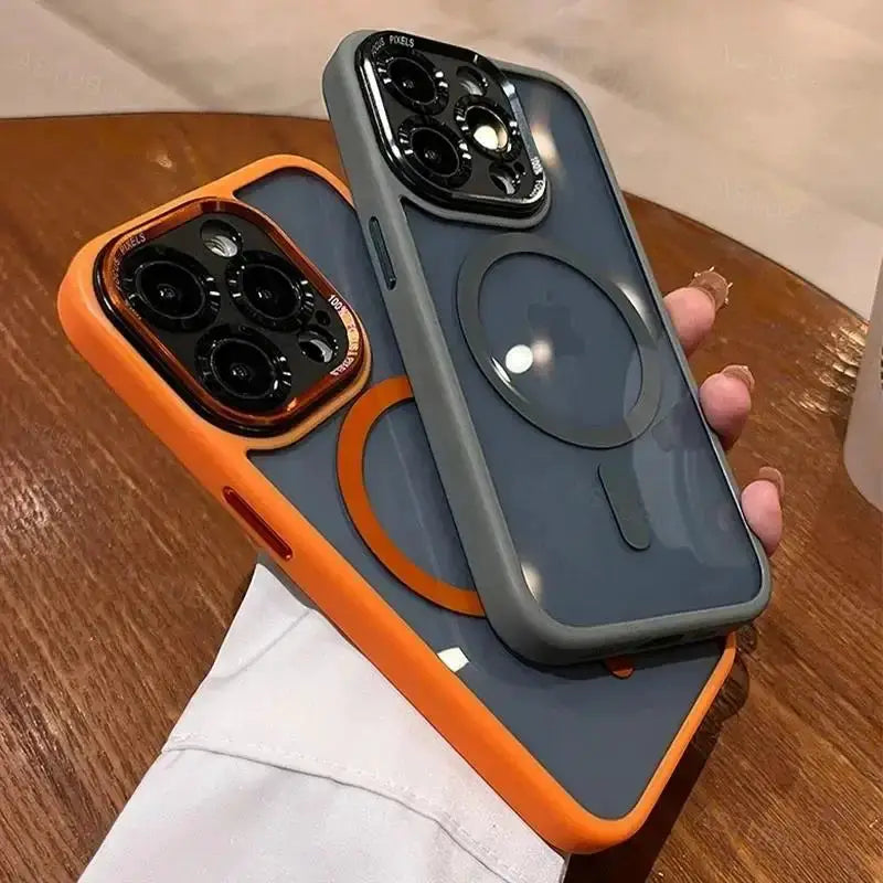 LuxGuard Magnetic Metal Lens Bumper Case For iPhone 11 To 16 Pro Max And 16 Plus Wireless Charging Ready Clear Cover