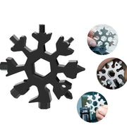 Snowflake 18-in-1 multi-tool in black stainless steel with bottle opener by Simples Market
