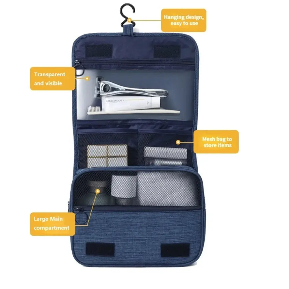 VoyagePro Portable Toiletry Washbag With Hanging Hook Waterproof Large Capacity Cosmetic Organizer For Travel