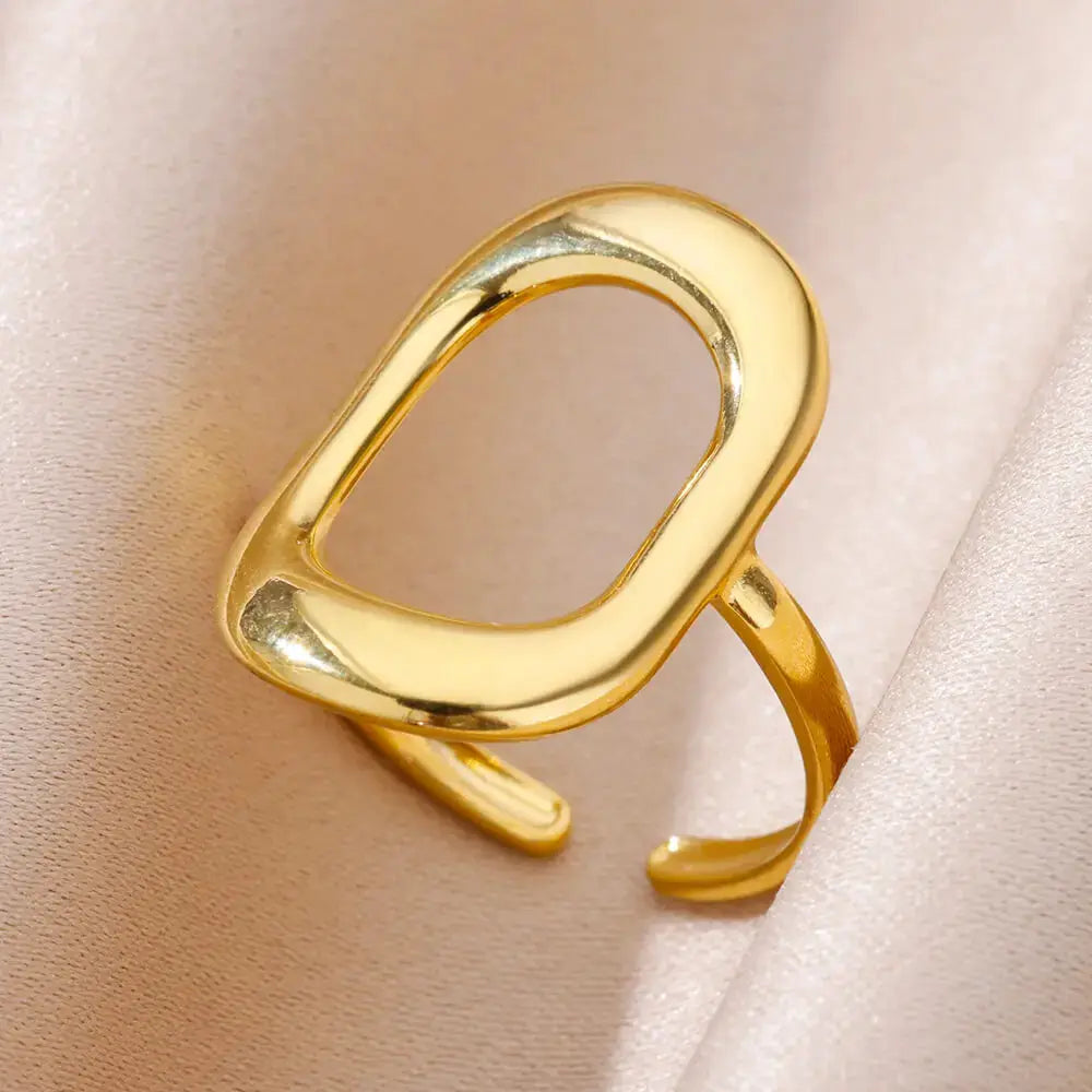 316L Stainless Steel Shell Rings For Women Adjustable Gold Color Little Star Open Rings Jewelry For Weddings Trendy