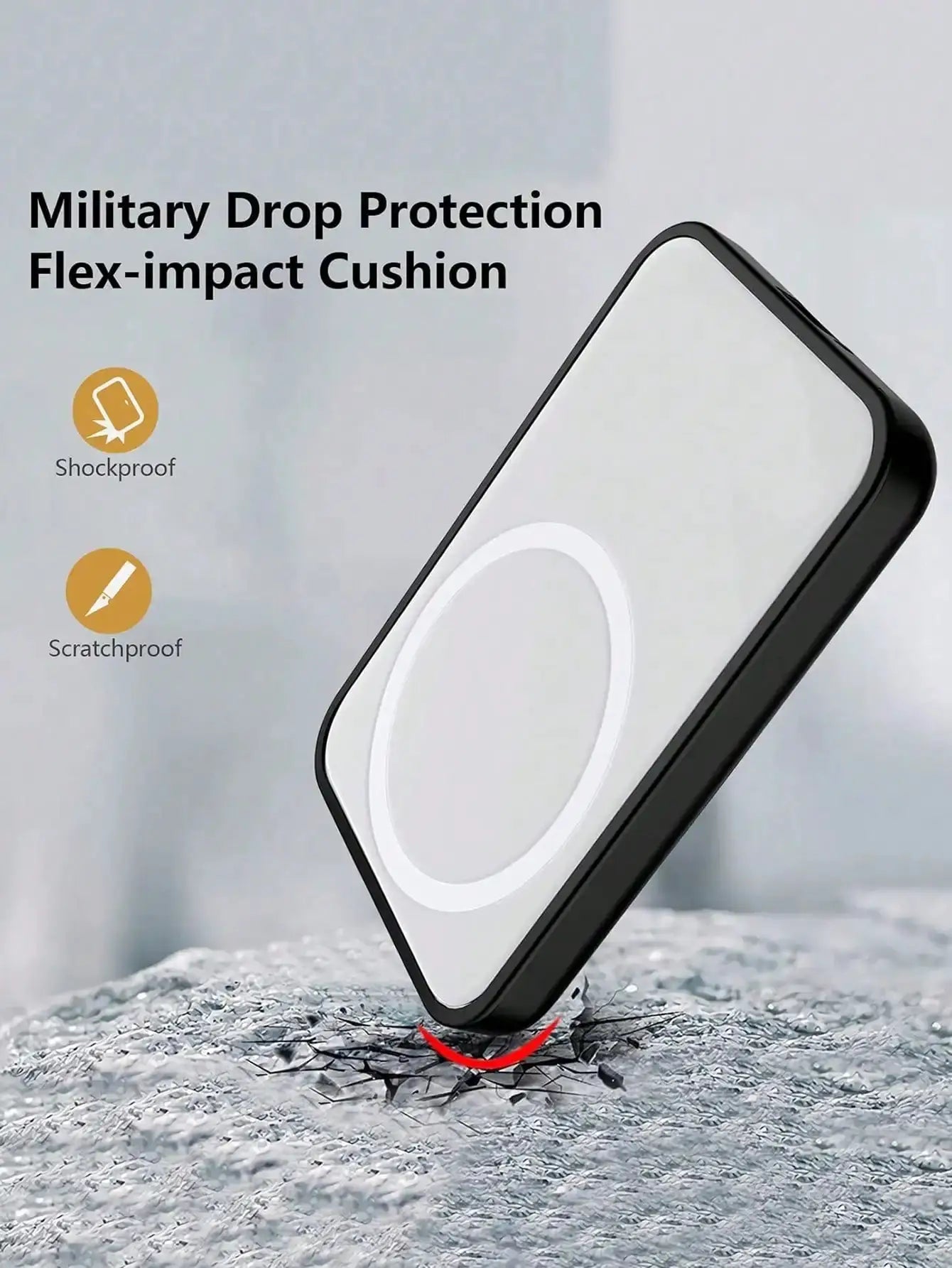 Simples Market black TPU charging case for Apple MagSafe wireless power bank with shockproof, scratchproof protection