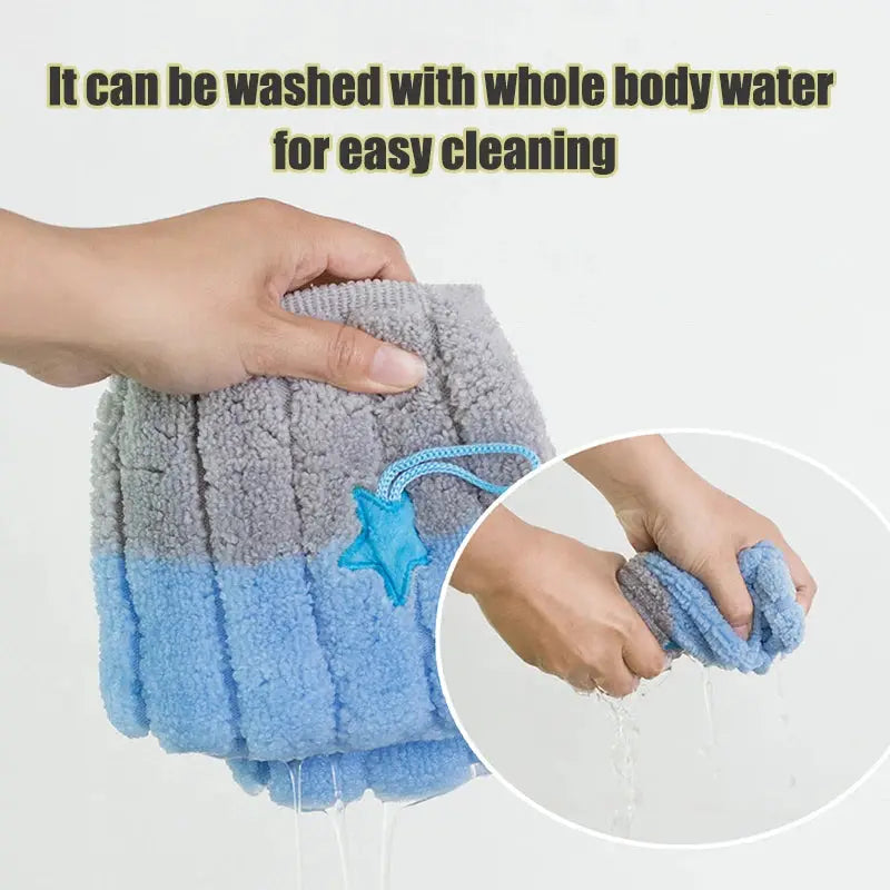 1pc Simples Market thicker toilet seat cover pad, blue-gray plush, stretchable and washable.
