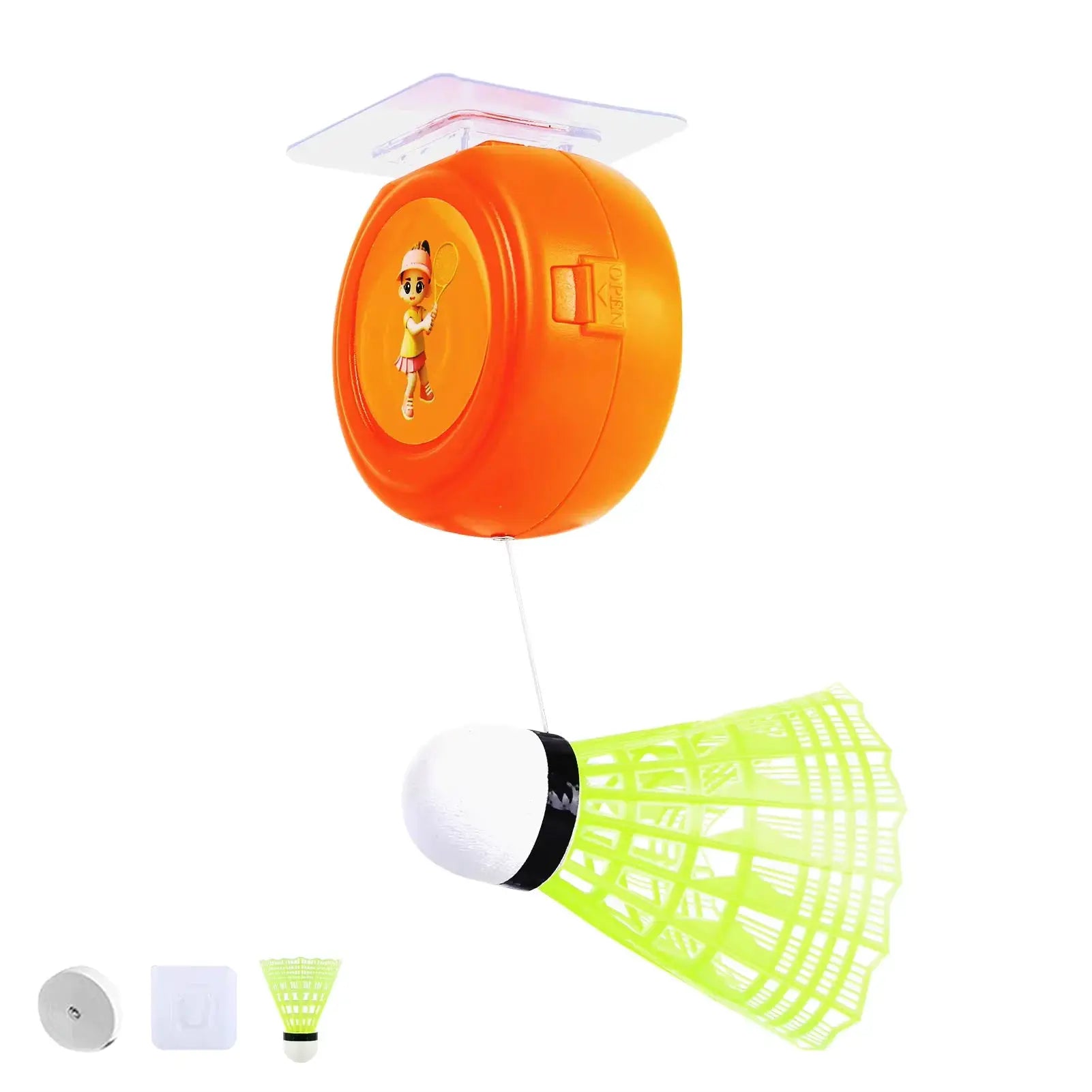 Automatic Retractable Badminton Trainer Rebounder With Adjustable Speed For Solo Practice At Home Office