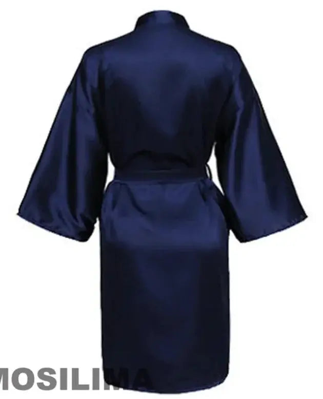 BridalGlow Team Bride Satin Kimono Robe for Weddings Black Lettering Bridesmaid Pajama Bathrobe