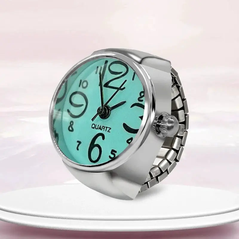Unisex Ring Watch With Circular Dial Alloy Shell Timepiece For Men And Women Fashion Accessory