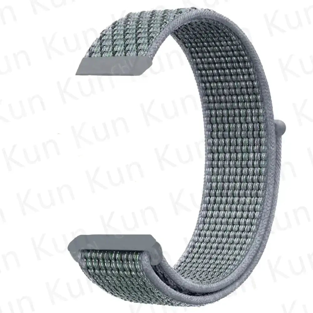 Gray woven nylon loop watch strap for Redmi Watch 5 Active/Lite and Xiaomi Watch S4, 20mm 22mm