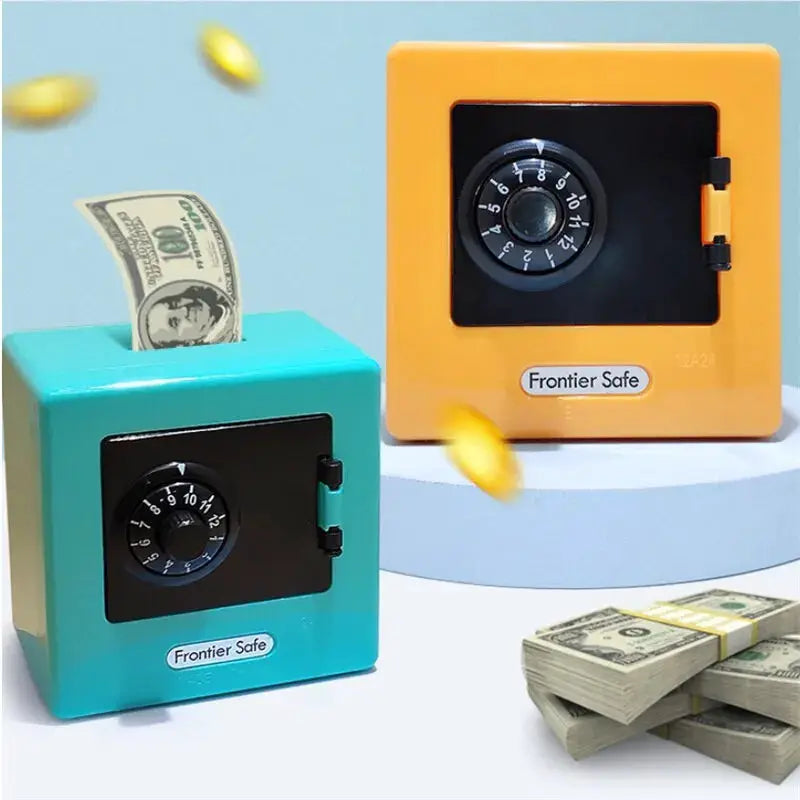 Retro Mini Bank Money Box With Rotating Password Lock Automatic Deposit Saving Coins Perfect Christmas Gift