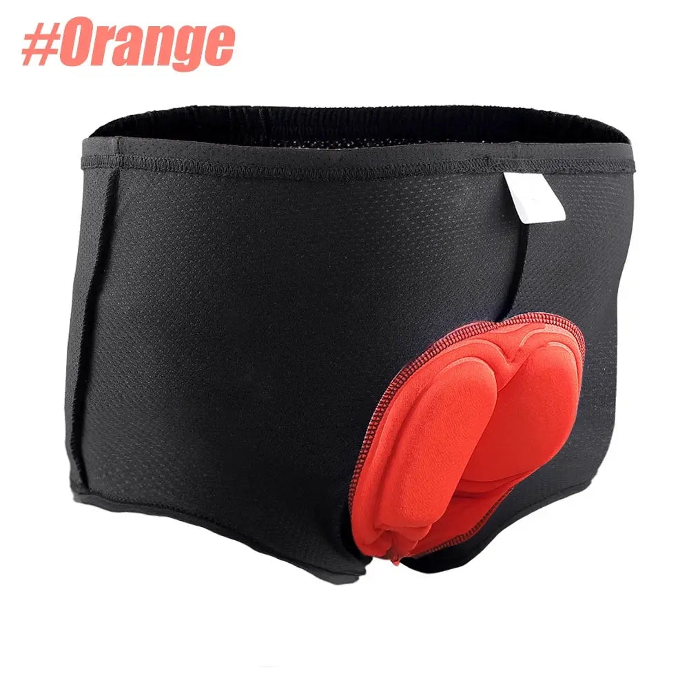 Men's cycling shorts with red 4D padded chamois, black lightweight breathable quick-dry fabric