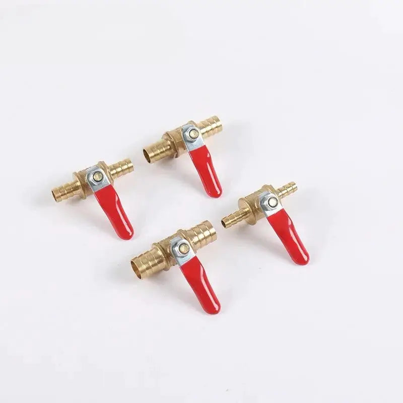 Brass Inline Ball Valve With Hose Barb Shutoff Water Oil Air Gas Fuel Lines Quarter Inch To Twelve Millimeter Sizes