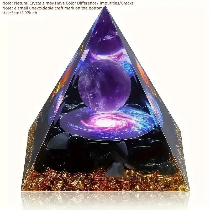 Amethyst Crystal Ball Pyramid Home Decor For Stress Relief And Wealth Attraction