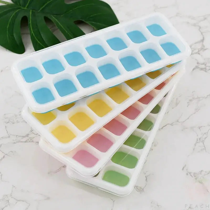 14 Grid Silicone Ice Cube Tray Square Ice Mold Non Toxic Durable Ice Cube Maker For Bar Pub Wine