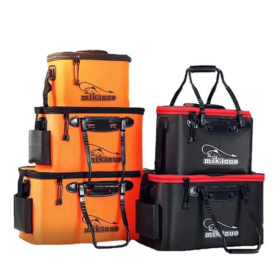AquaEdge Portable Collapsible Fishing Bag Live Fish Box Water Container And Tackle Organizer For Camping