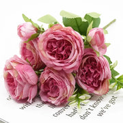 Artificial Peony Bouquet 9 Heads One Bundle for Home Decor Wedding DIY Festival Outdoor Decor Scrapbooking Bonsai Gifts